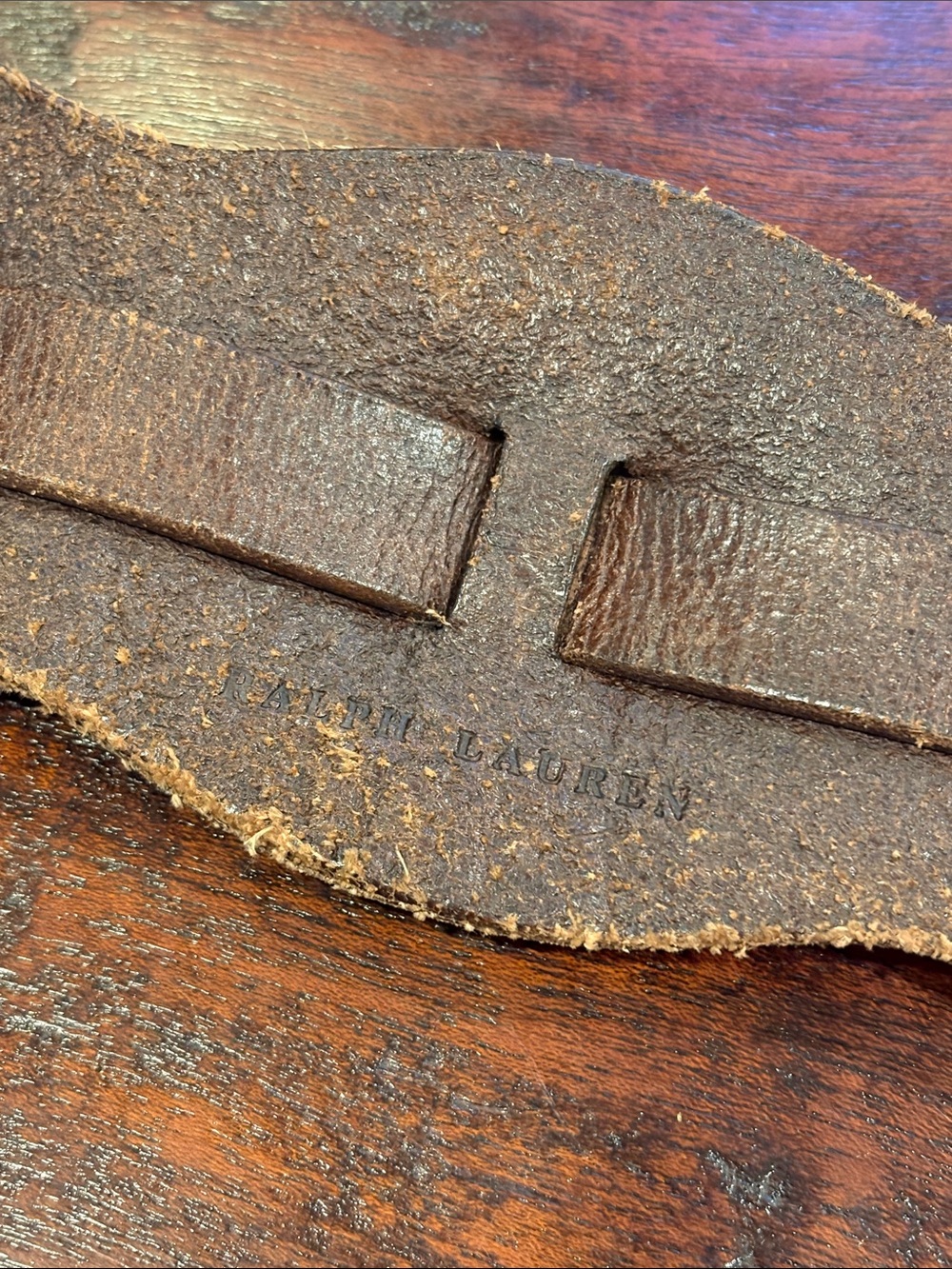 Vintage Ralph Lauren 90s Western Wide Brown Leather Concho Belt size Large - Picture 10 of 15